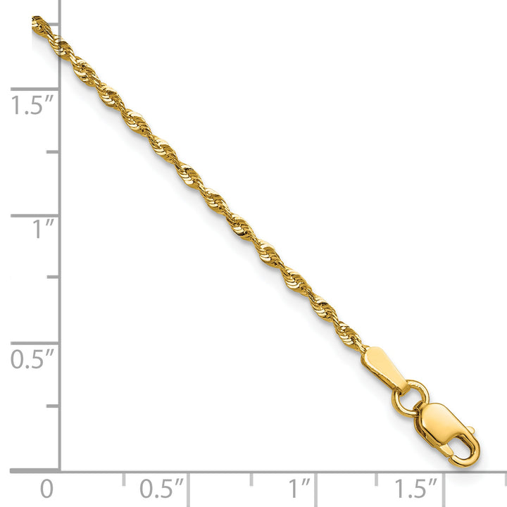 10K Yellow Gold 1.5mm Extra-Light D.C. Rope Chain Anklet