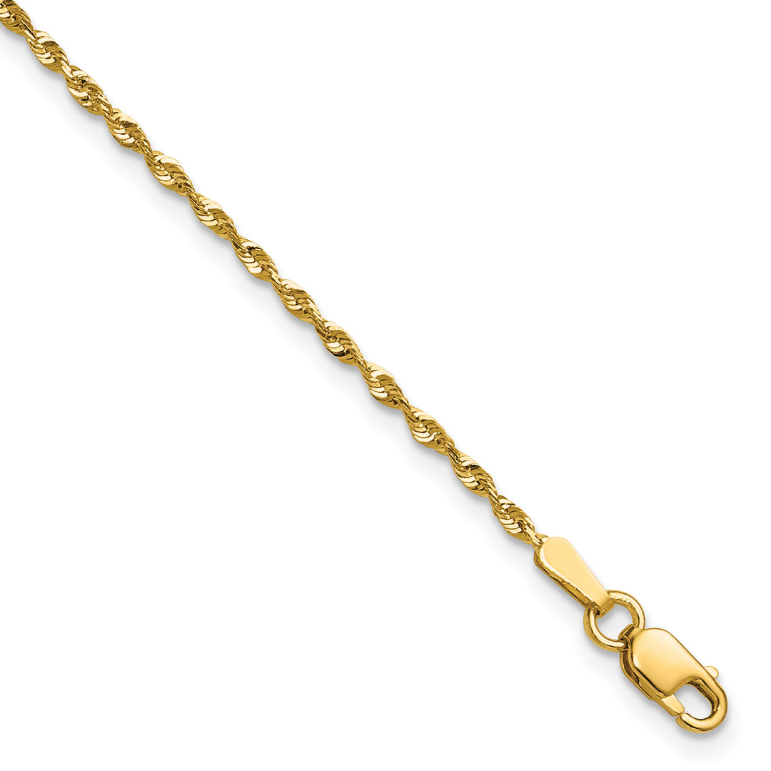 10K Yellow Gold 1.5mm Extra-Light D.C. Rope Chain Anklet