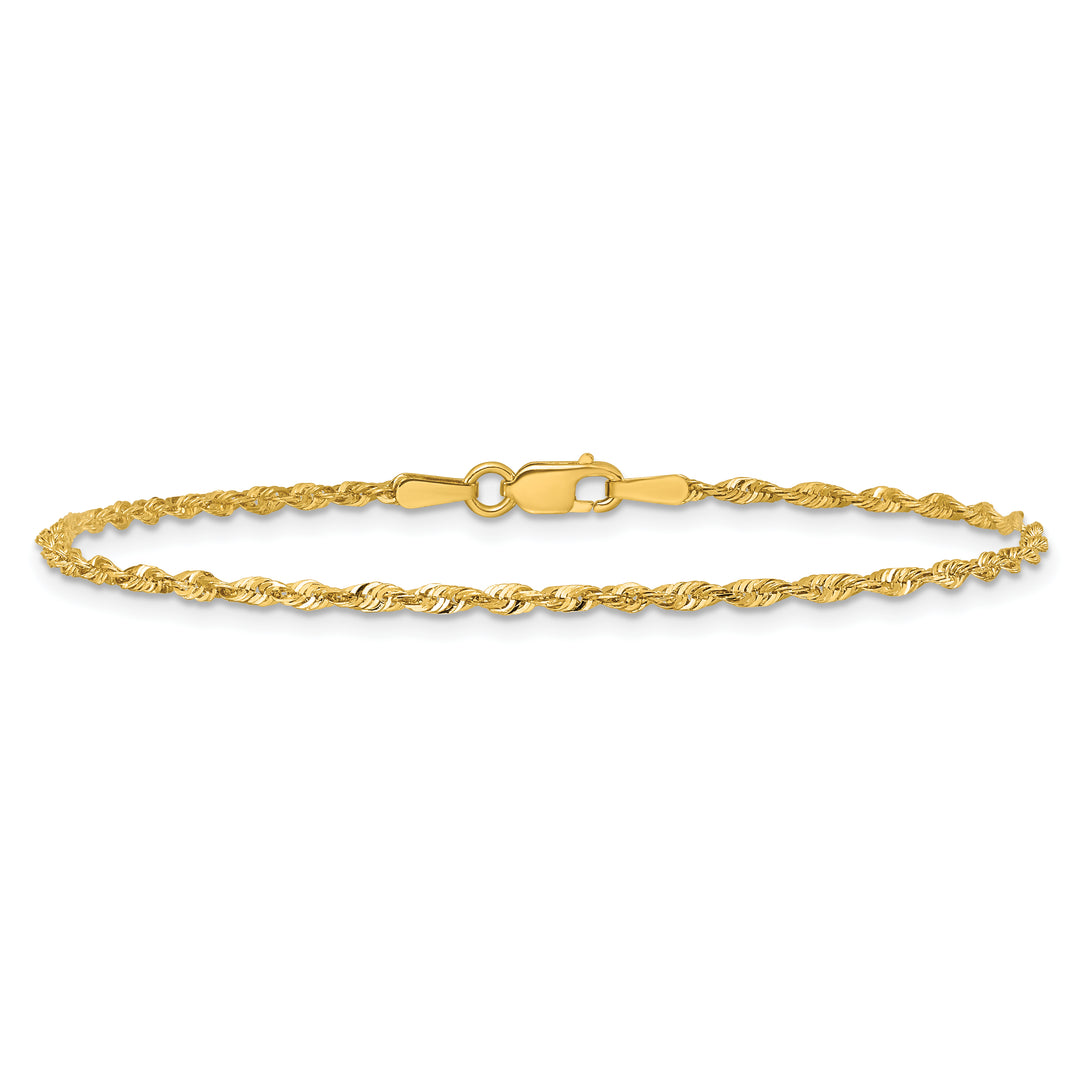 10K Yellow Gold 1.8mm Extra-Light D.C. Rope Chain Anklet