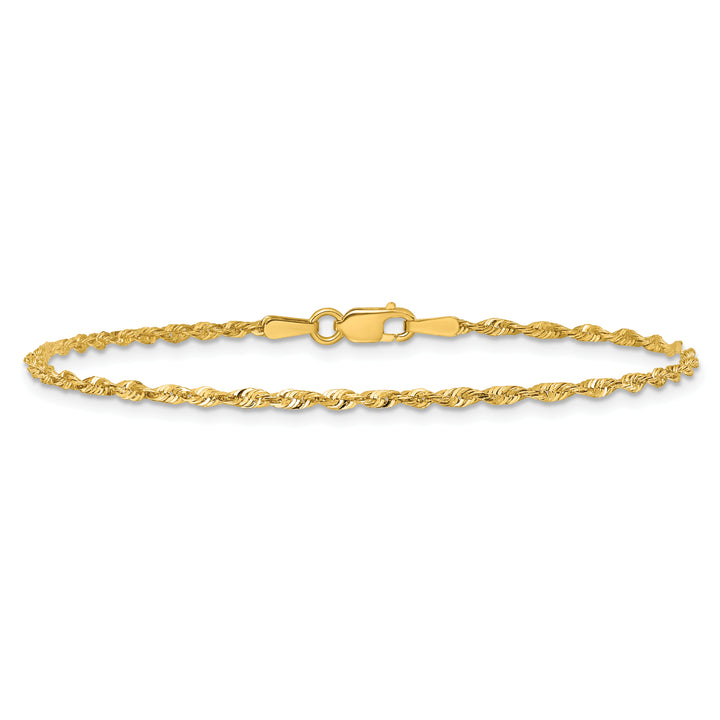 10K Yellow Gold 1.8mm Extra-Light D.C. Rope Chain Anklet