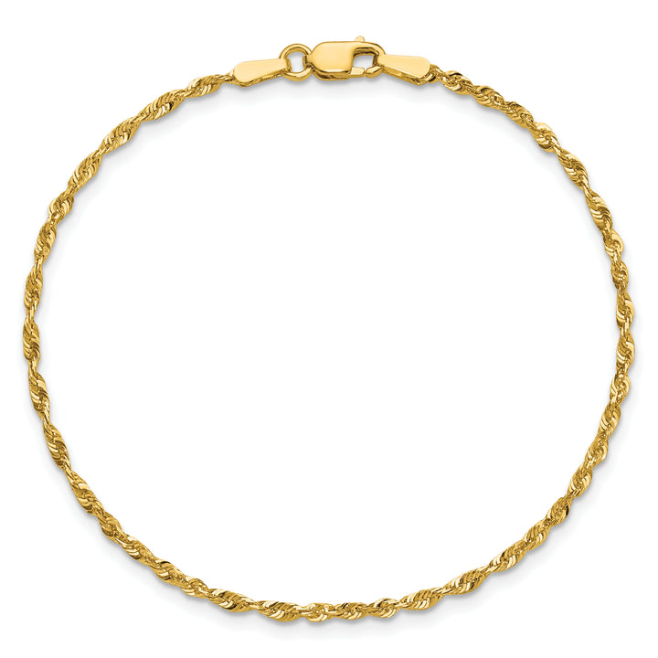 10K Yellow Gold 1.8mm Extra-Light D.C. Rope Chain Anklet