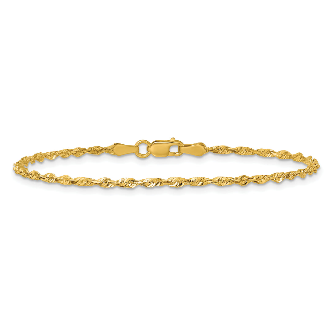 10K Yellow Gold 2.0mm Extra-Light D.C. Rope Chain Anklet