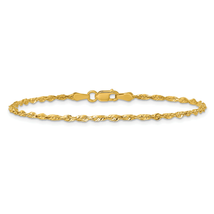10K Yellow Gold 2.0mm Extra-Light D.C. Rope Chain Anklet