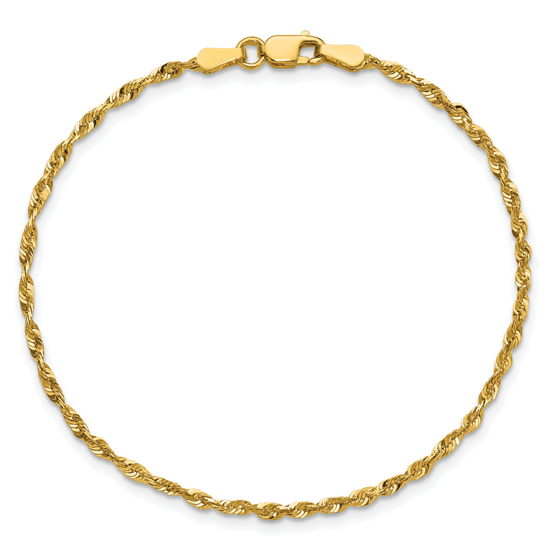 10K Yellow Gold 2.0mm Extra-Light D.C. Rope Chain Anklet