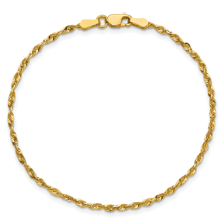 10K Yellow Gold 2.0mm Extra-Light D.C. Rope Chain Anklet