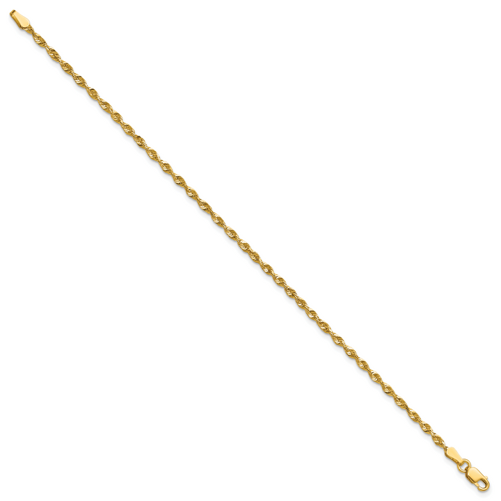 10K Yellow Gold 2.25mm Extra-Light D.C. Rope Chain Anklet