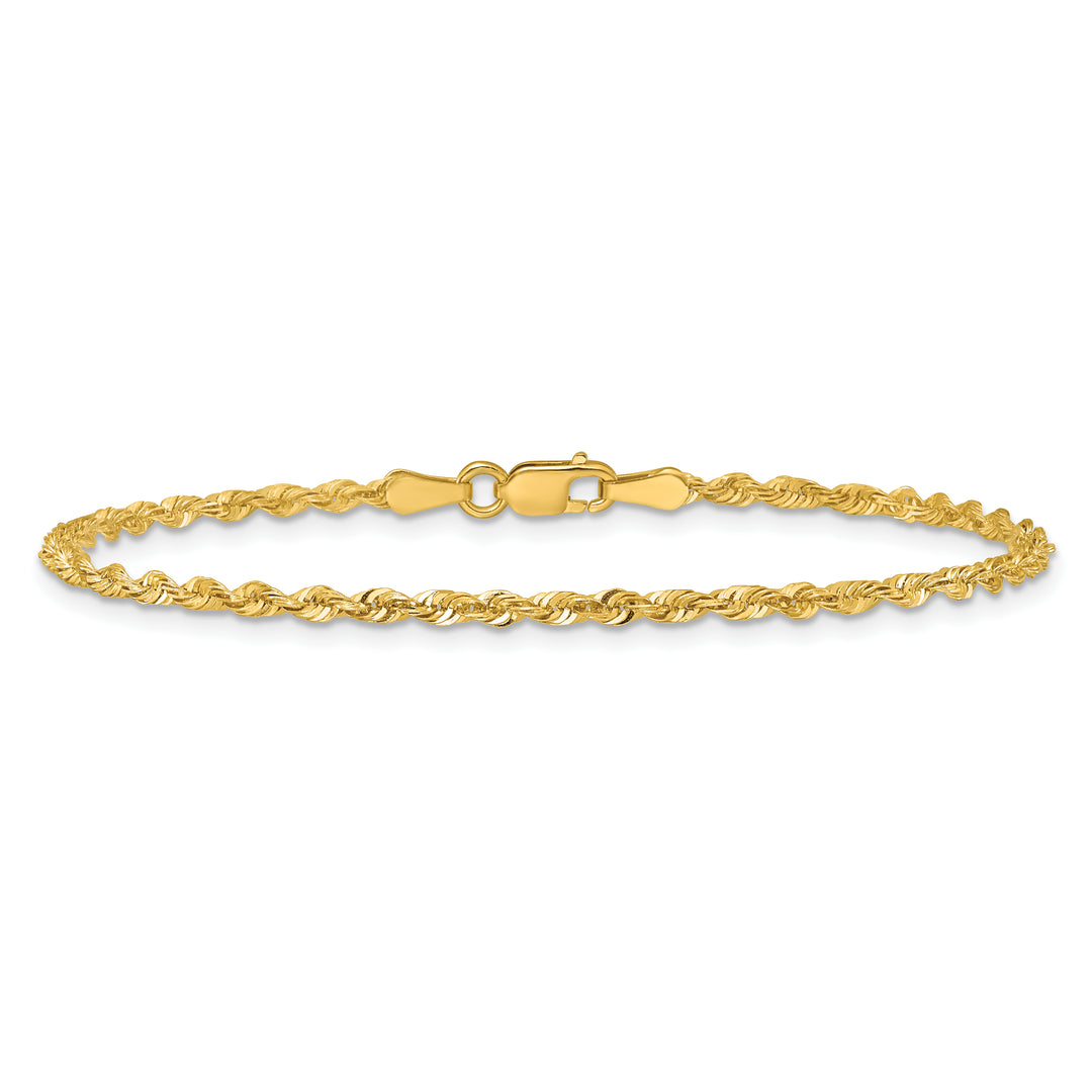 10K Yellow Gold 2.25mm Extra-Light D.C. Rope Chain Anklet