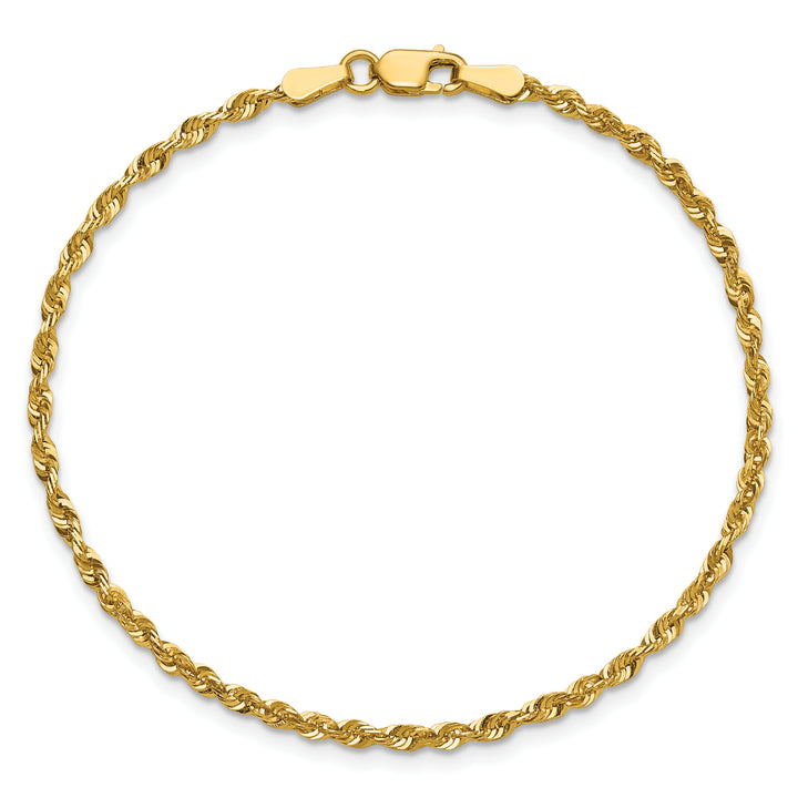 10K Yellow Gold 2.25mm Extra-Light D.C. Rope Chain Anklet