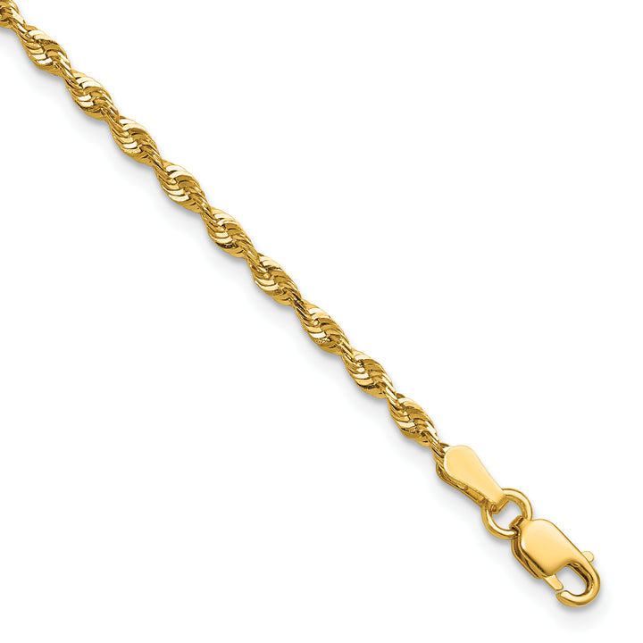 10K Yellow Gold 2.25mm Extra-Light D.C. Rope Chain Anklet