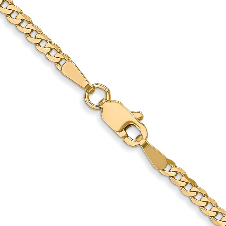 10K Yellow Gold 2.2mm Flat Beveled Curb Chain