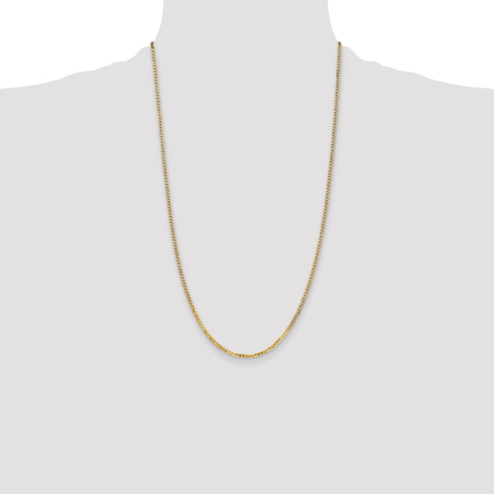 10K Yellow Gold 2.2mm Flat Beveled Curb Chain