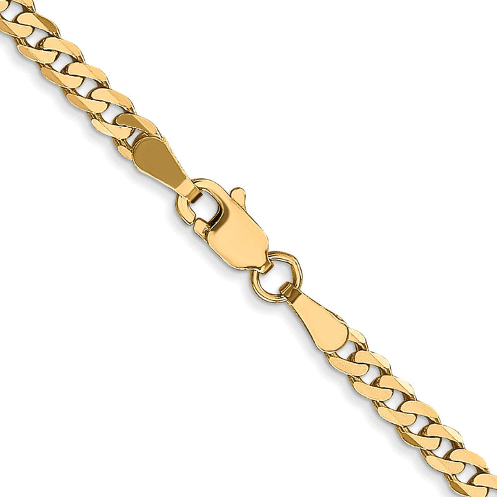 10K Yellow Gold 2.9mm Flat Beveled Curb Chain