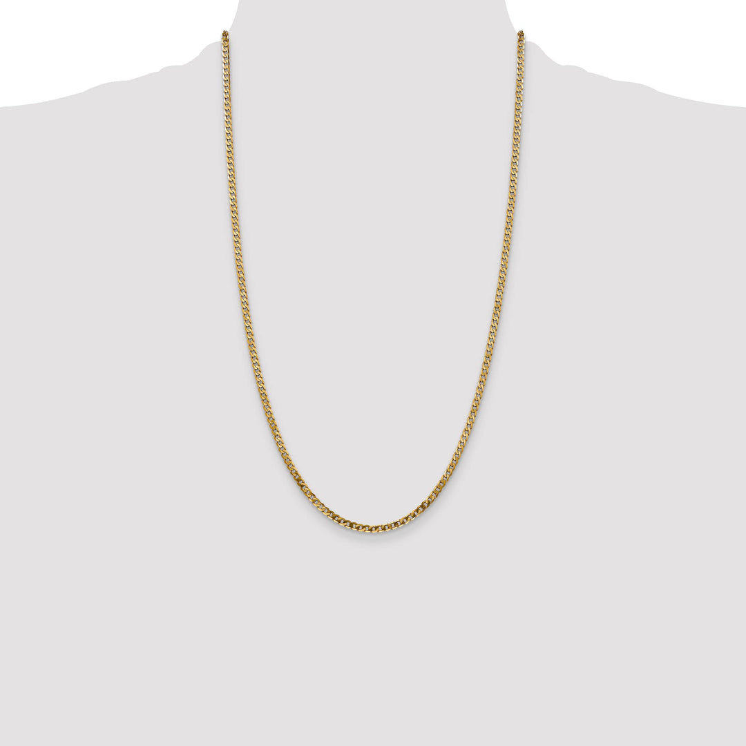 10K Yellow Gold 2.9mm Flat Beveled Curb Chain