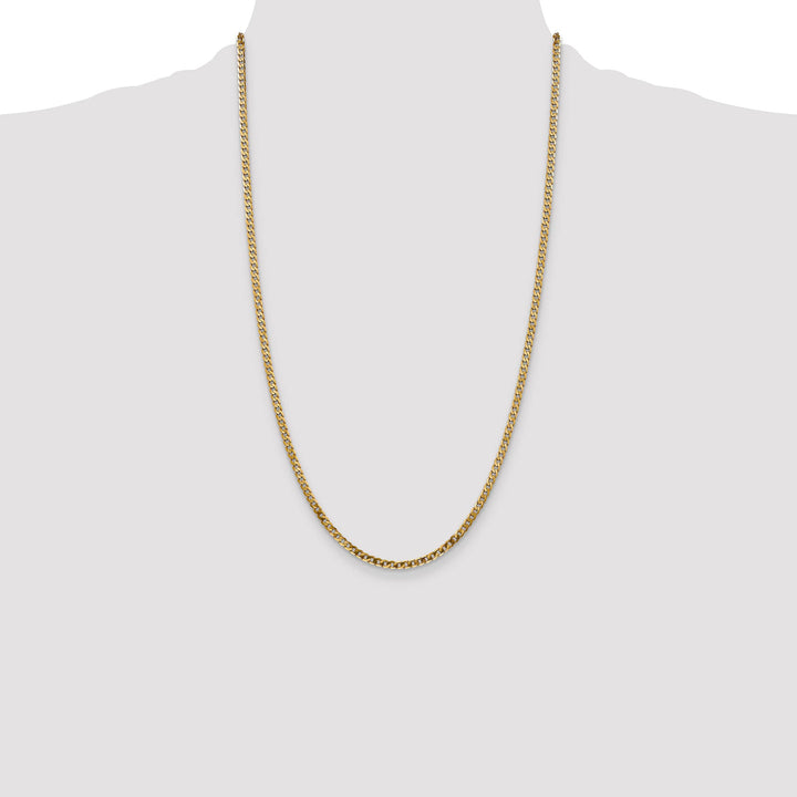 10K Yellow Gold 2.9mm Flat Beveled Curb Chain