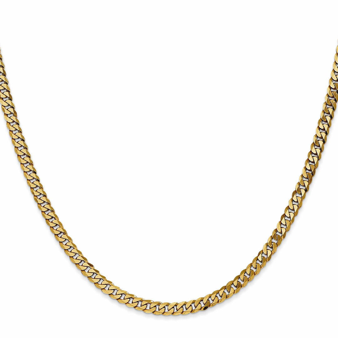 10K Yellow Gold 3.9mm Flat Beveled Curb Chain