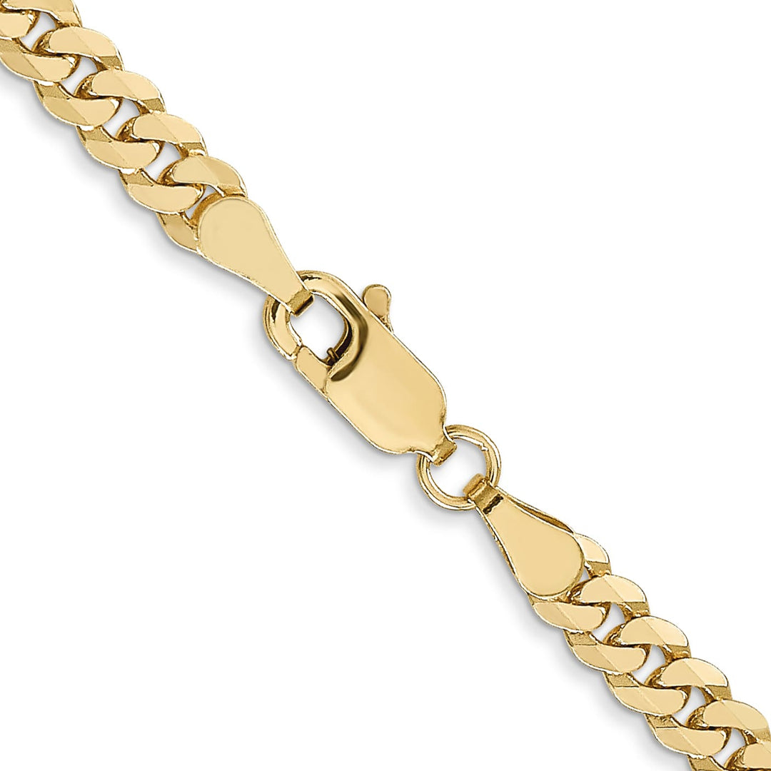 10K Yellow Gold 3.9mm Flat Beveled Curb Chain