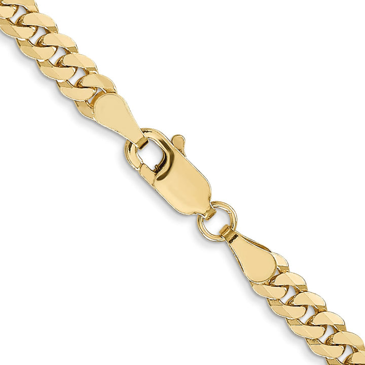 10K Yellow Gold 3.9mm Flat Beveled Curb Chain