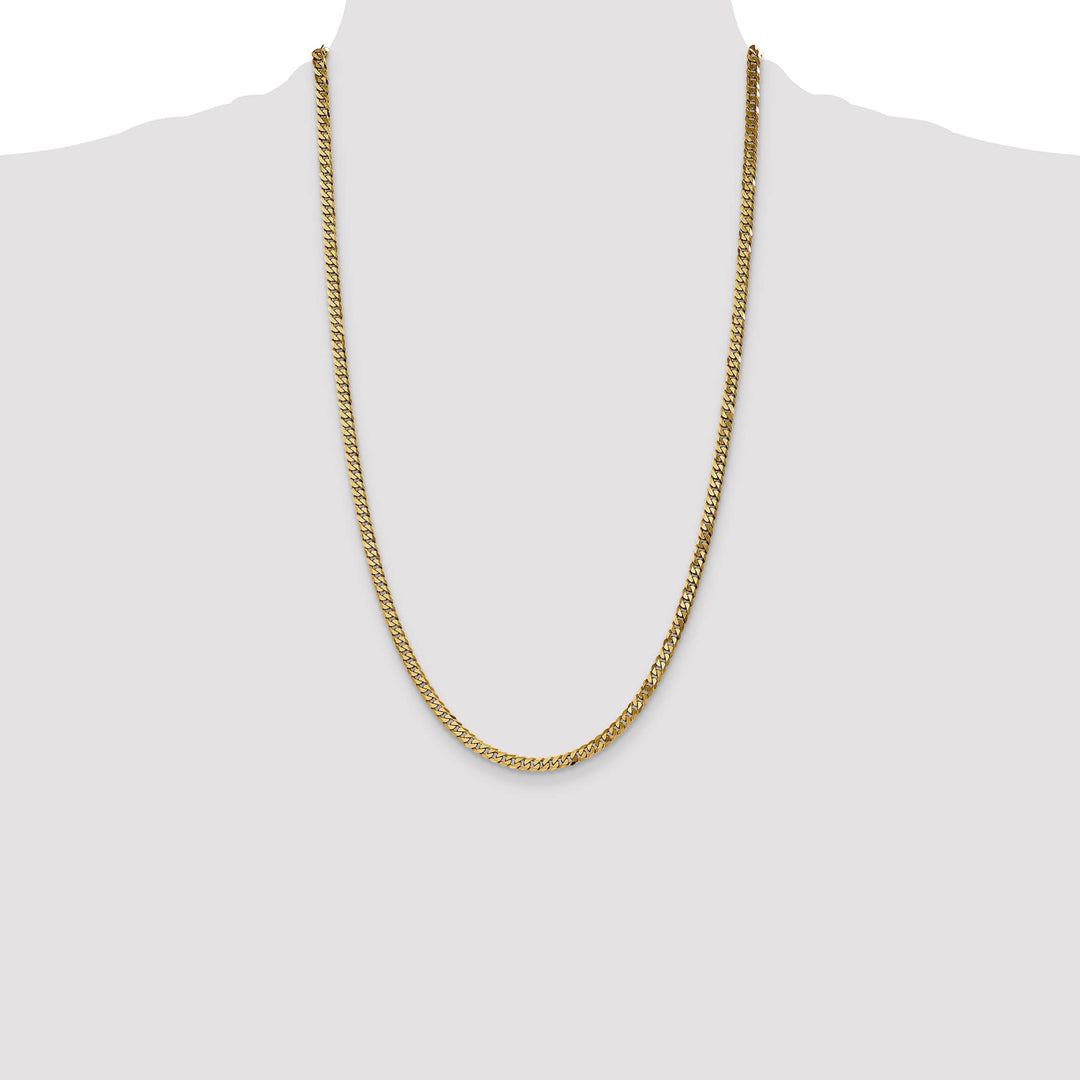 10K Yellow Gold 3.9mm Flat Beveled Curb Chain