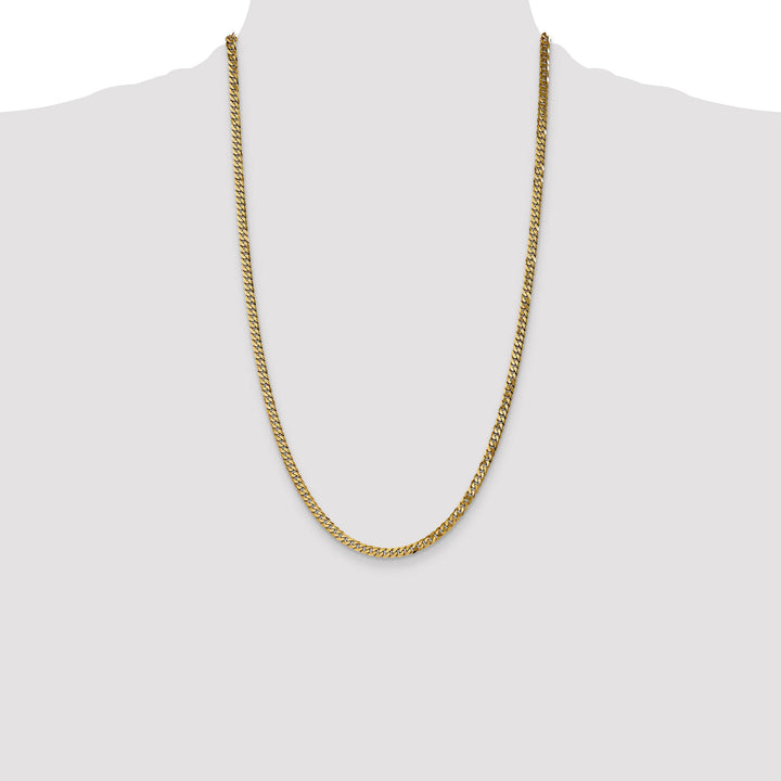 10K Yellow Gold 3.9mm Flat Beveled Curb Chain