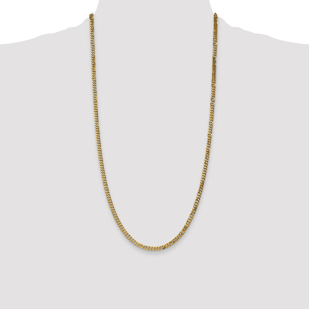 10K Yellow Gold 3.9mm Flat Beveled Curb Chain