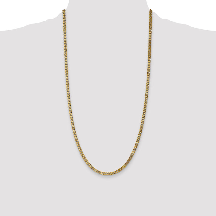 10K Yellow Gold 3.9mm Flat Beveled Curb Chain