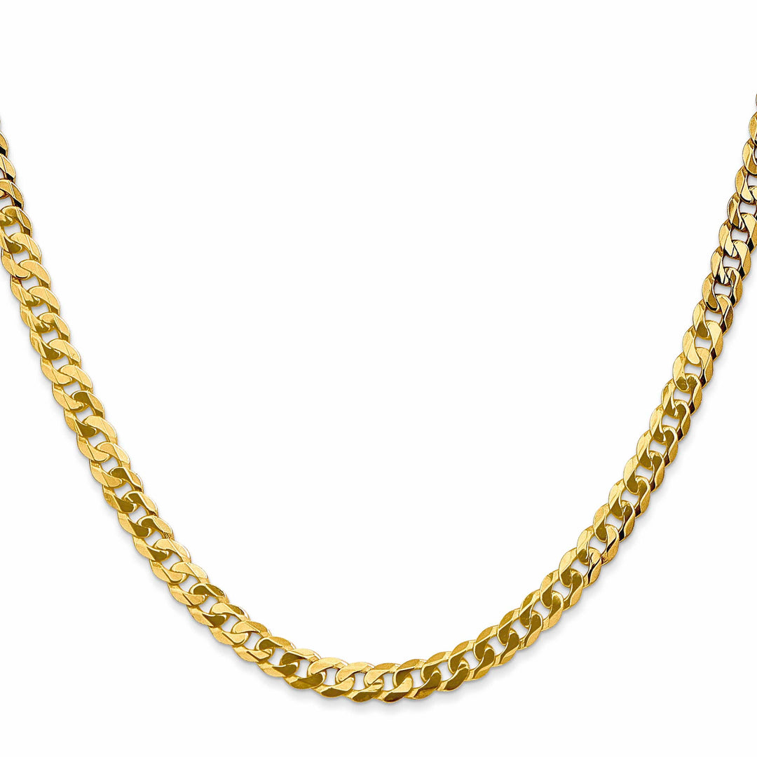 10K Yellow Gold 4.75mm Flat Beveled Curb Chain