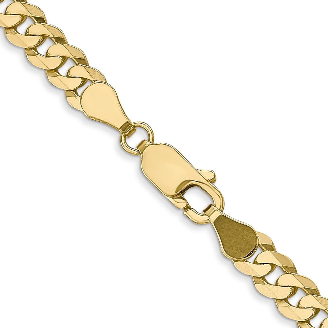 10K Yellow Gold 4.75mm Flat Beveled Curb Chain