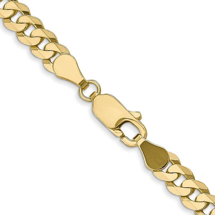 10K Yellow Gold 4.75mm Flat Beveled Curb Chain
