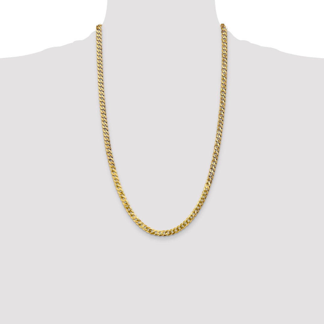 10K Yellow Gold 4.75mm Flat Beveled Curb Chain