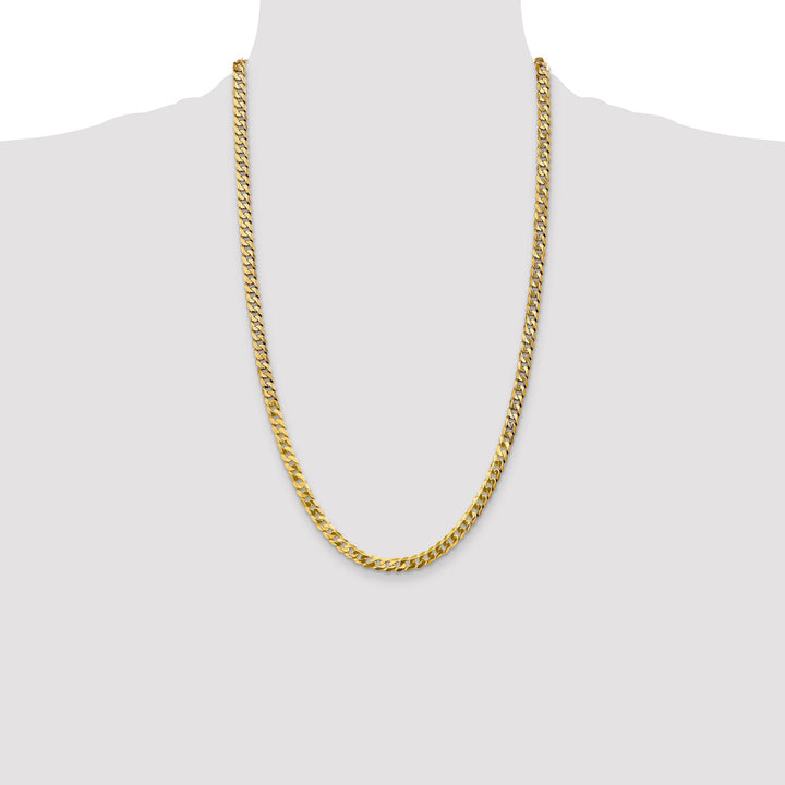 10K Yellow Gold 4.75mm Flat Beveled Curb Chain