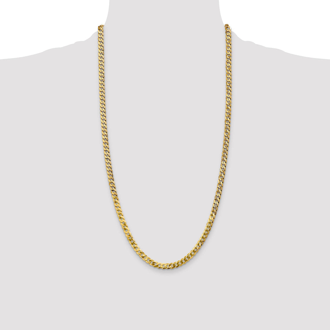 10K Yellow Gold 4.75mm Flat Beveled Curb Chain