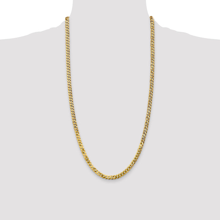 10K Yellow Gold 4.75mm Flat Beveled Curb Chain