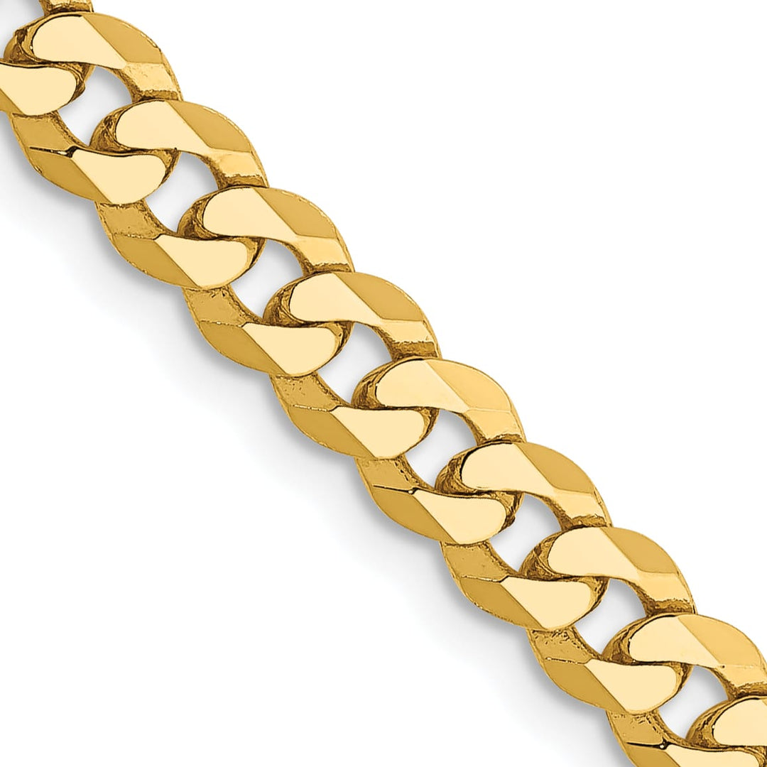 10K Yellow Gold 4.75mm Flat Beveled Curb Chain