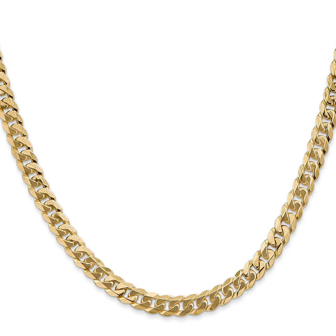 10K Yellow Gold 5.75mm Flat Beveled Curb Chain