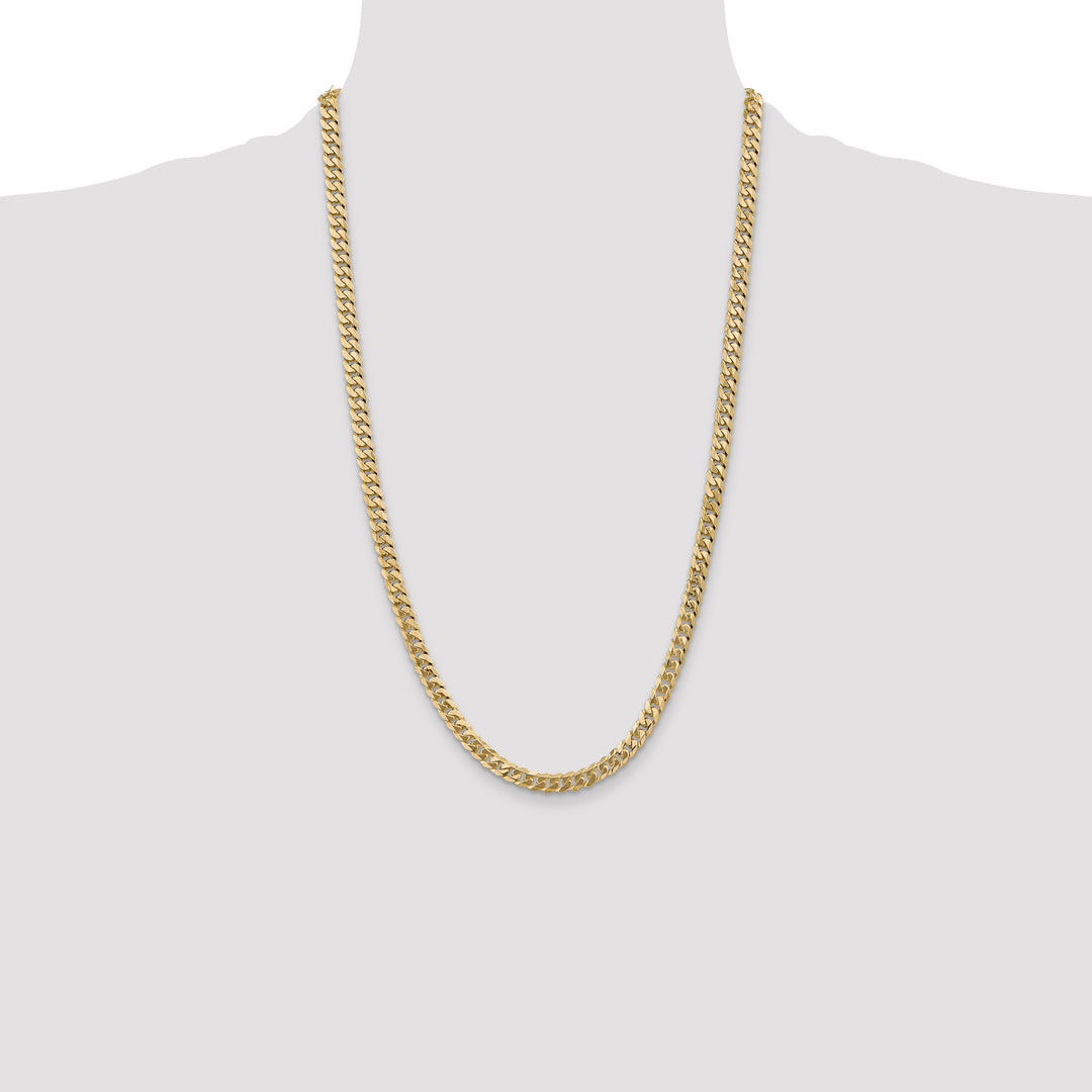 10K Yellow Gold 5.75mm Flat Beveled Curb Chain