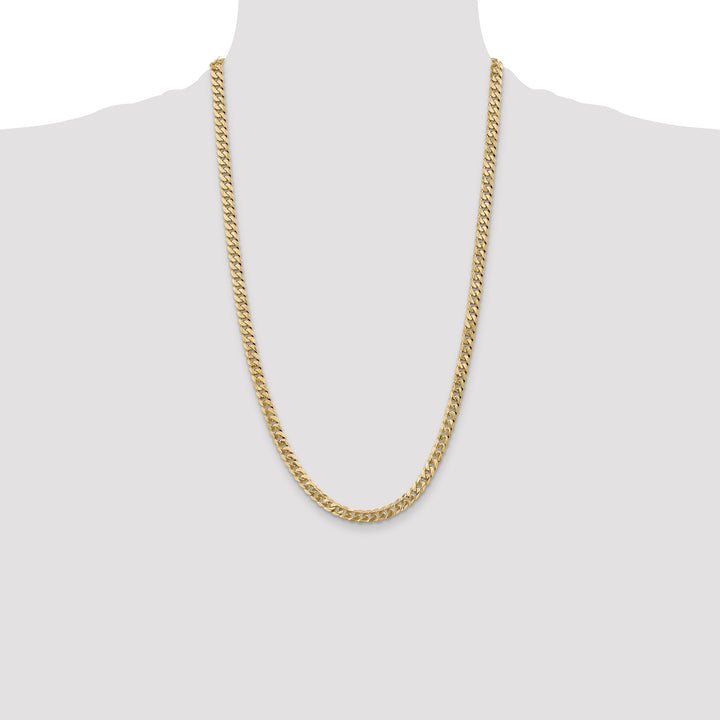 10K Yellow Gold 5.75mm Flat Beveled Curb Chain