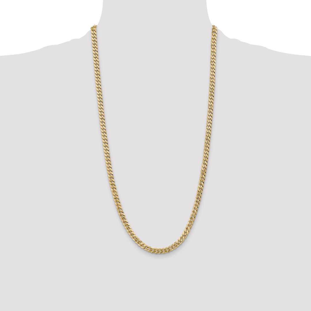 10K Yellow Gold 5.75mm Flat Beveled Curb Chain