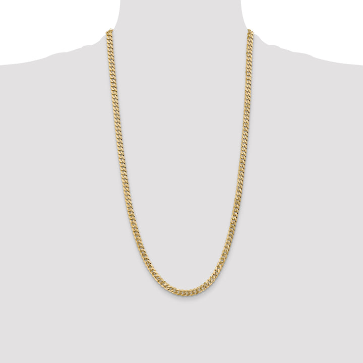 10K Yellow Gold 5.75mm Flat Beveled Curb Chain