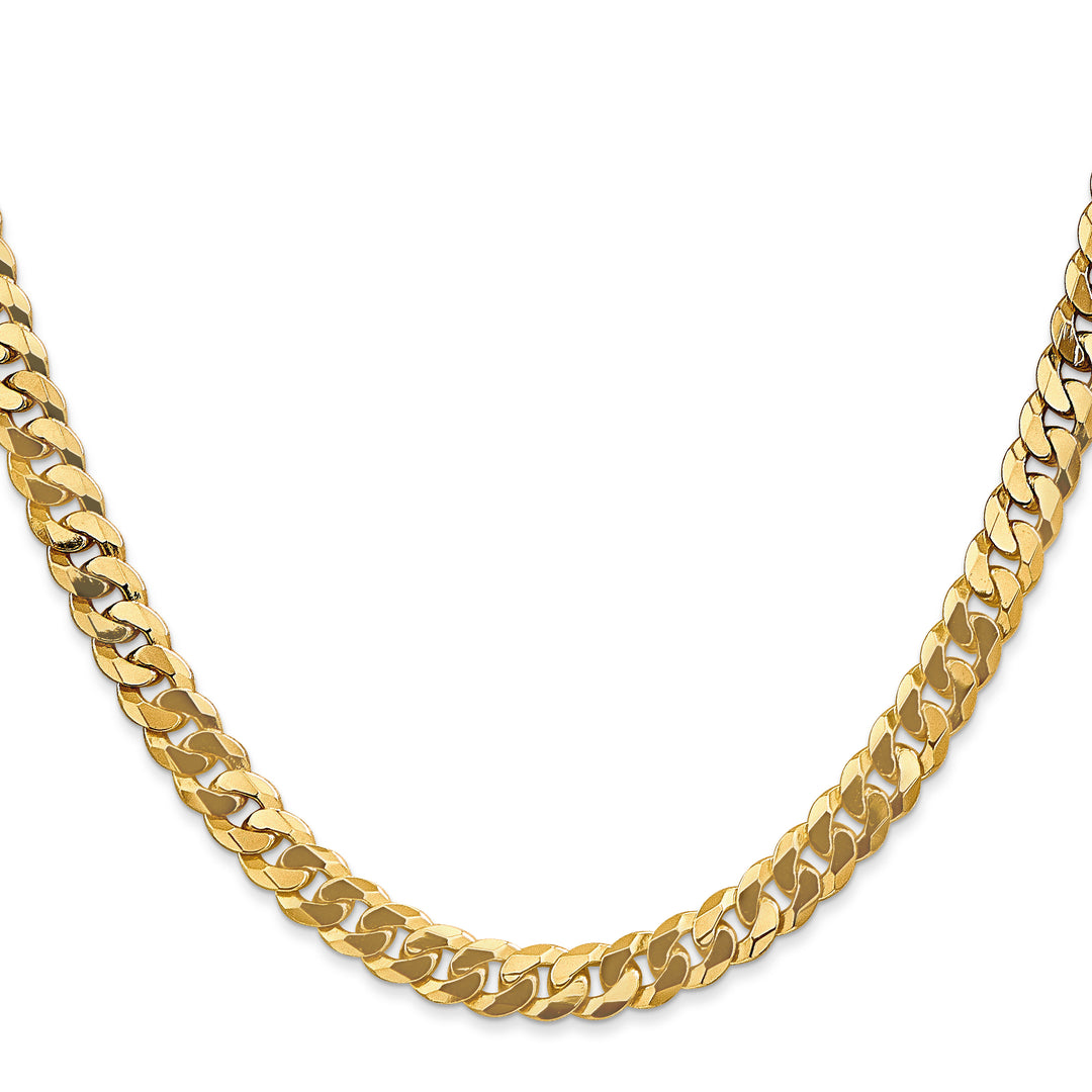 10K Yellow Gold 6.25mm Flat Beveled Curb Chain