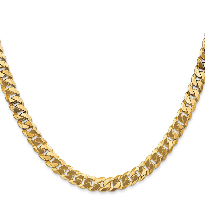 10K Yellow Gold 6.25mm Flat Beveled Curb Chain
