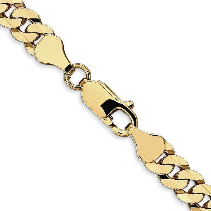10K Yellow Gold 6.25mm Flat Beveled Curb Chain