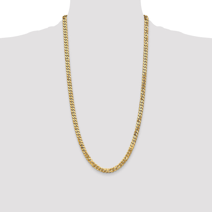 10K Yellow Gold 6.25mm Flat Beveled Curb Chain