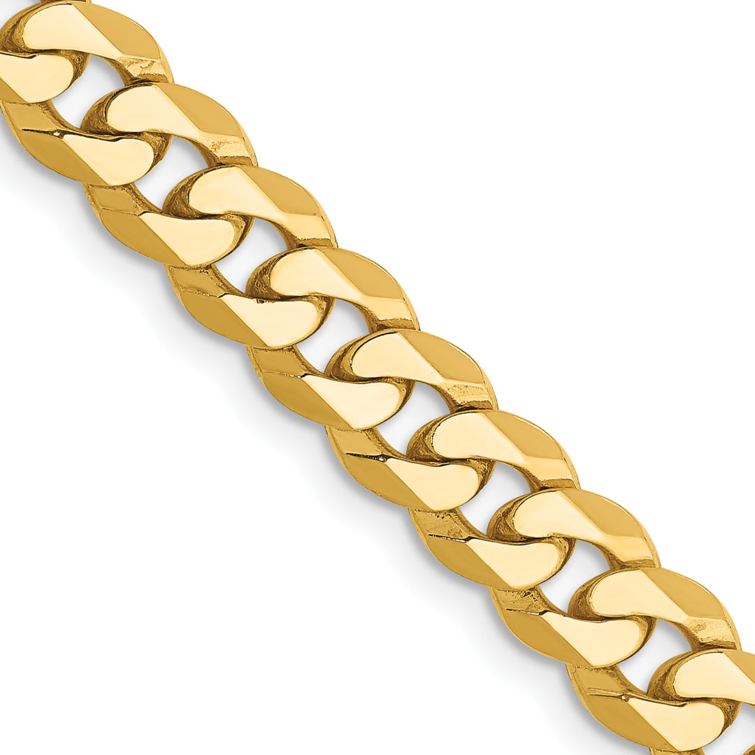 10K Yellow Gold 6.25mm Flat Beveled Curb Chain
