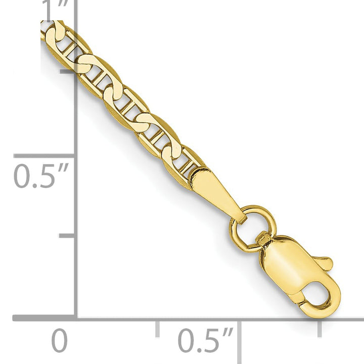10K Yellow Gold 2.4 mm Anchor Anklet