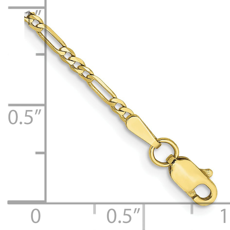 10K Yellow Gold 1.75 mm Figaro Anklet