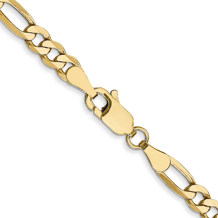 10K Yellow Gold 4mm Flat Figaro Chain