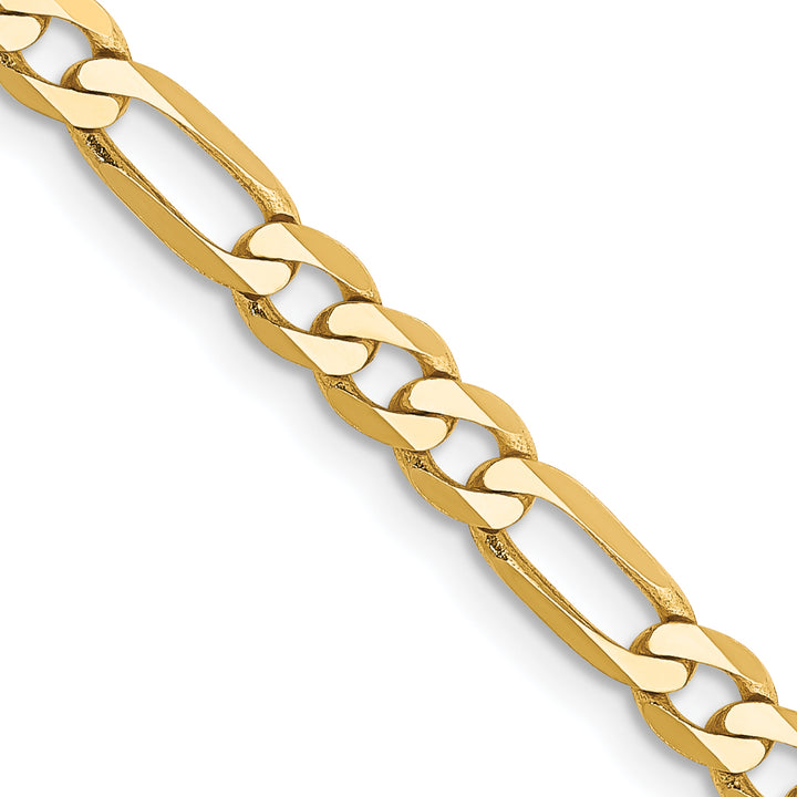 10K Yellow Gold 4mm Flat Figaro Chain
