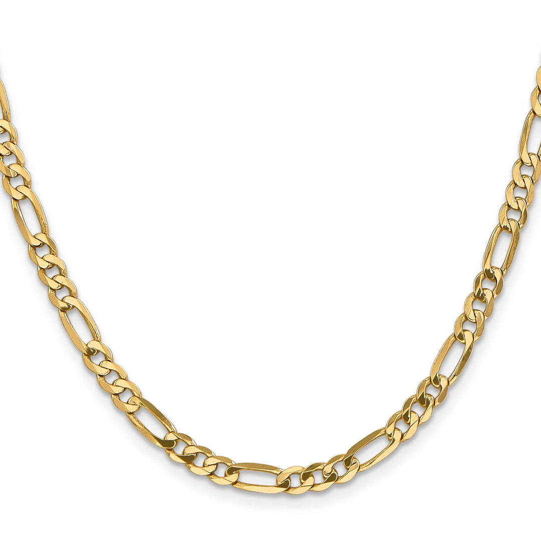 10K Yellow Gold 4.75mm Flat Figaro Chain
