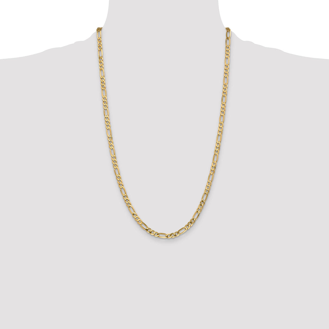 10K Yellow Gold 4.75mm Flat Figaro Chain