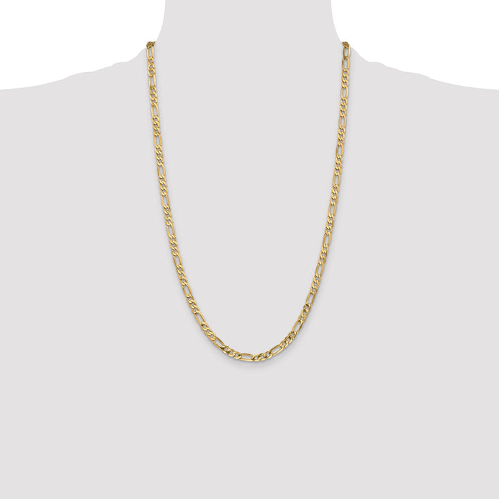 10K Yellow Gold 4.75mm Flat Figaro Chain